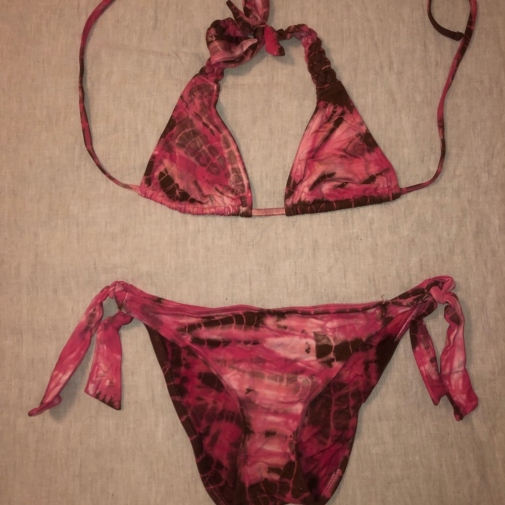 Lucky brand pink tie dye bathing suit size M